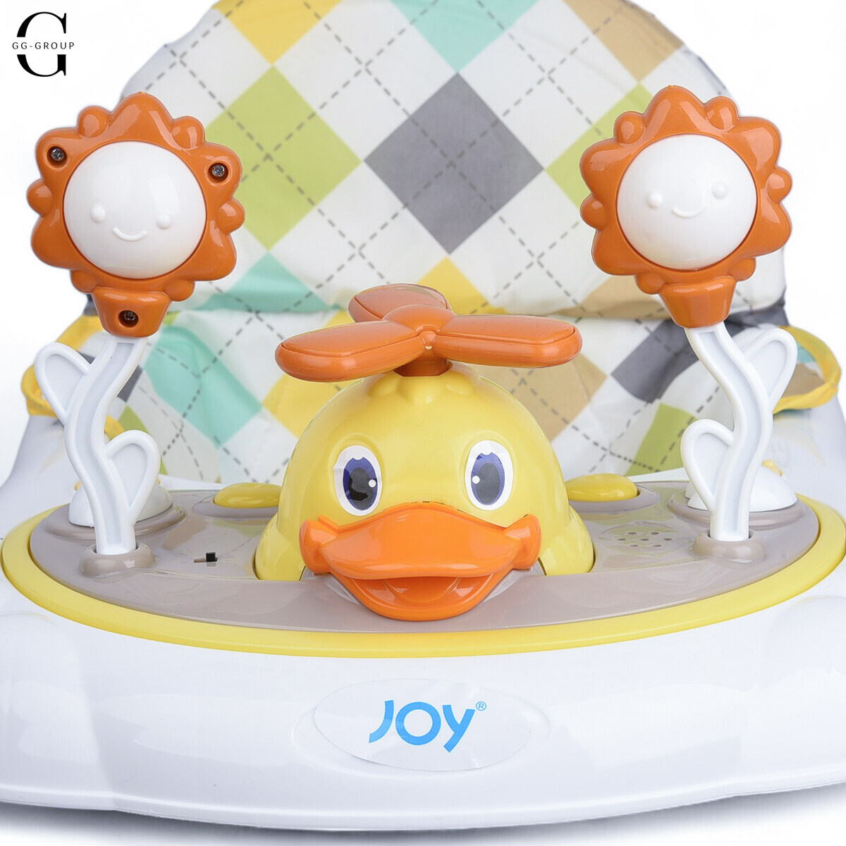 “Дитячі ходунки Joy 4302 Качечки: музичні, українське та англійське озвучення, регульовані, зі знімною панеллю та функцією столика”